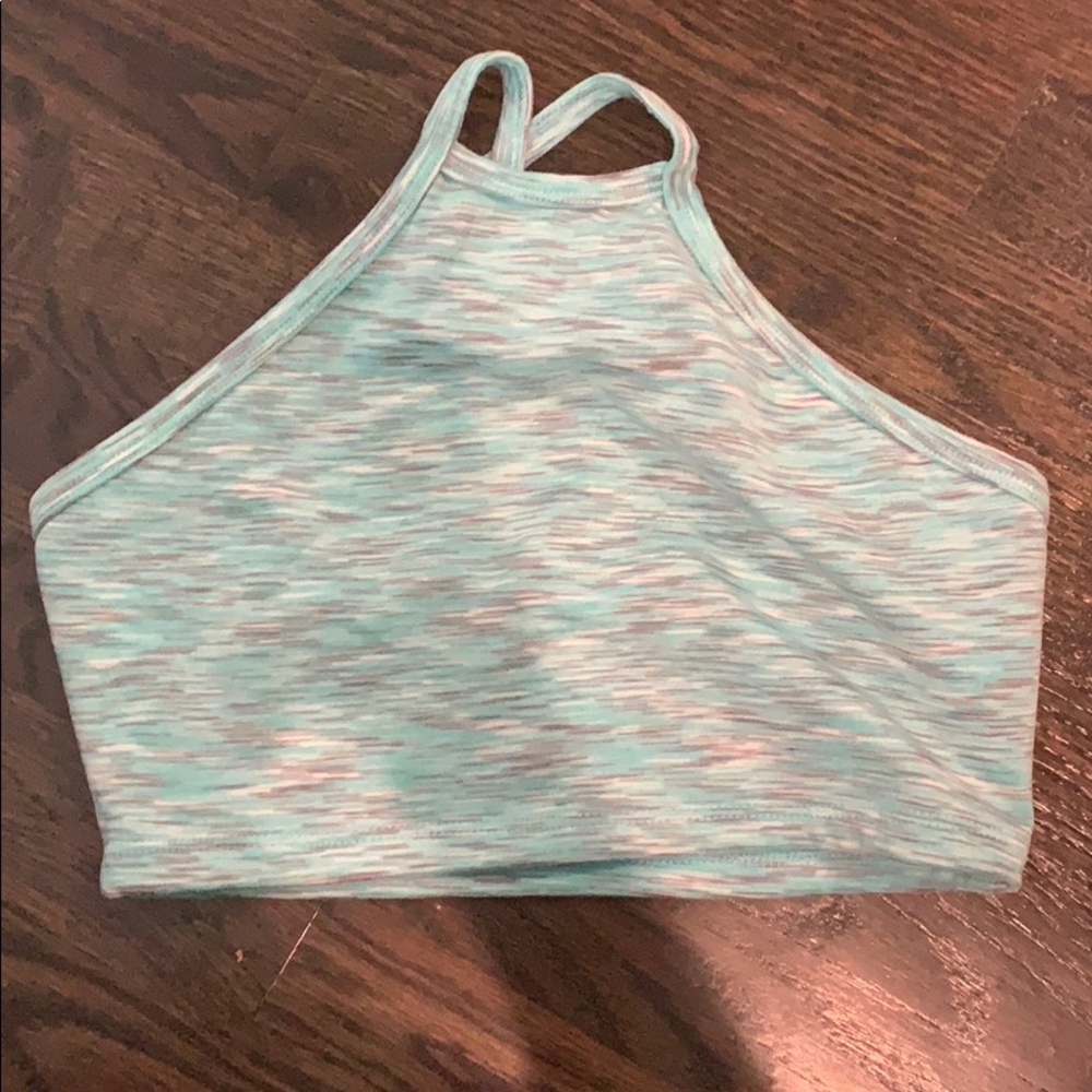 f21 high neck crop sports bra